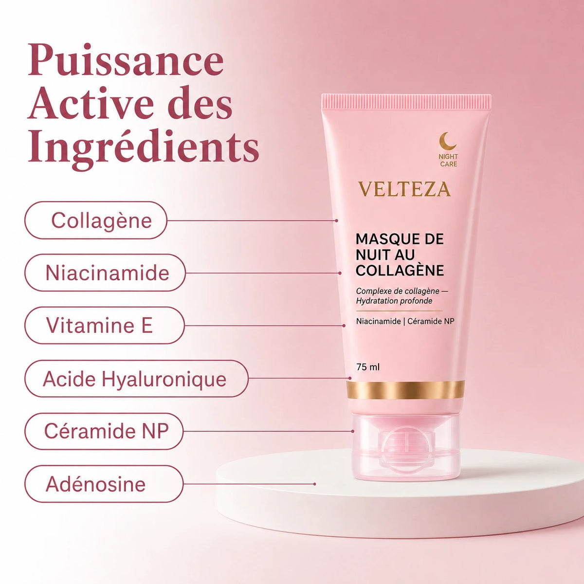 Masque de Nuit au Collagène | 75 ml - Collagène + Niacinamide